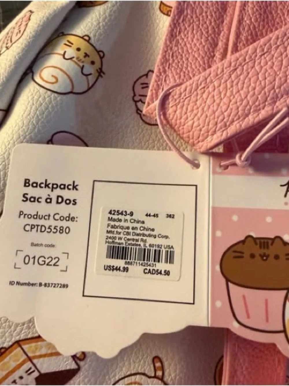 Pusheen Pink & Cream Dessert Pattern Mini Backpack for Kids